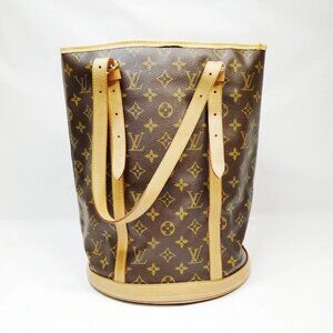 Authentic Louis Vuitton Bucket GM Brown Monogram Tote Bag mn748-021426